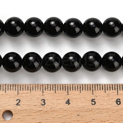 Natural Black Onyx(Dyed & Heated) Beads Strands X-G-H329-C06-8mm-1