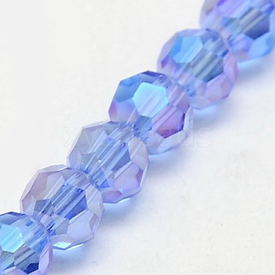 Electroplate Glass Beads Strands X-EGLA-J042-4mm-AB02-1