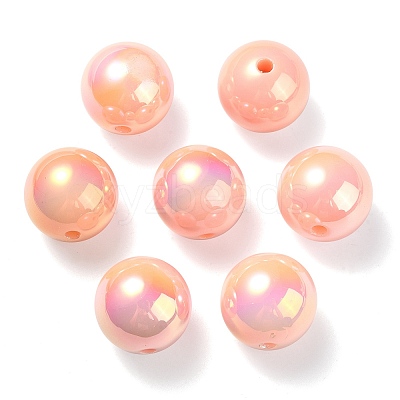UV Plating Rainbow Iridescent Acrylic Beads PACR-E001-04C-1