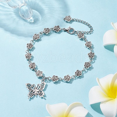 Tibetan Style Alloy Charm Bracelets BJEW-JB10096-03-1