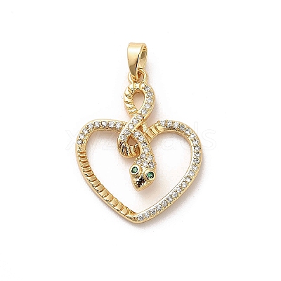 Brass Micro Pave Cubic Zirconia Pendants KK-C108-01A-G-1