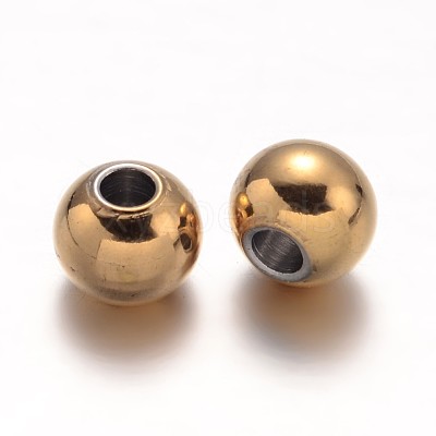 Ion Plating(IP) 304 Stainless Steel Beads STAS-D052-6mm-G-1