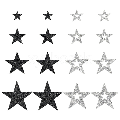 8 Styles Star Hotfix Resin Rhinestone Iron on Patches PATC-FG0002-27-1