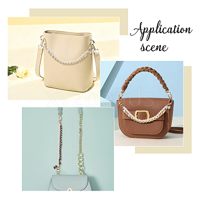 2Pcs ABS Plastic Imitation Pearl Bag Handles HJEW-HS00093-1