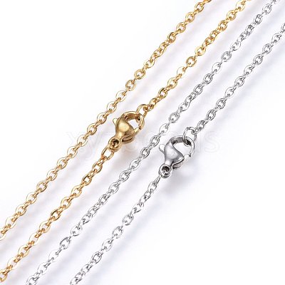 304 Stainless Steel Split Pendants Necklaces STAS-O108-14GP-1