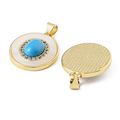 Brass Micro Pave Clear Cubic Zirconia Pendants CU-CBA9CBD-13G-1
