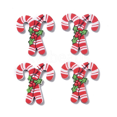 Christmas Style Printed Acrylic Cabochons X-MACR-O045-01F-1