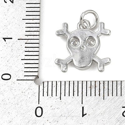 Brass Micro Pave Clear Cubic Zirconia Pendants KK-L231-10P-1