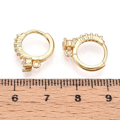 Brass Micro Pave Cubic Zirconia Hoop Earring Finding KK-N261-27G-1