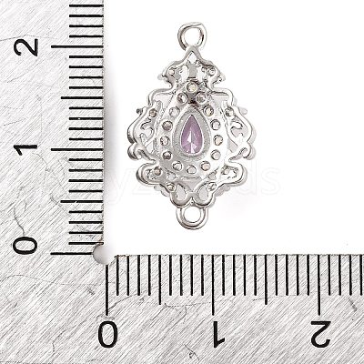 Brass Pave Cubic Zirconia Connector Charms LS-KK-Z051-04P-02-1