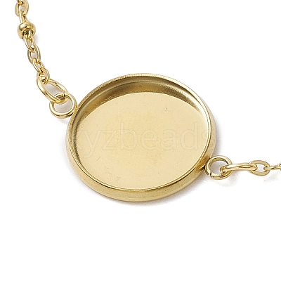 304 Stainless Steel Round Cabochon Setting Bracelets BJEW-JB11090-01-1