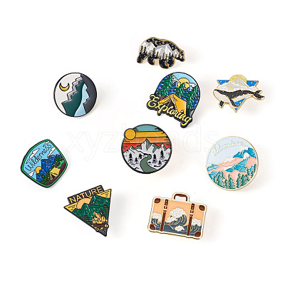 10Pcs 10 Style 
Creative Zinc Alloy Brooches JEWB-YS0001-06-1