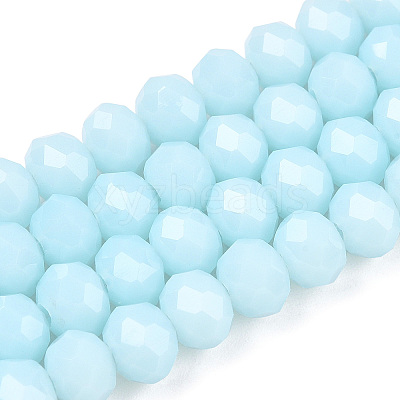 Opaque Solid Color Glass Beads Strands EGLA-A034-P8mm-D06-1