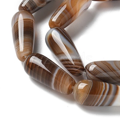 Natural Banded Agate Beads Strands G-NH0001-I01-01-1