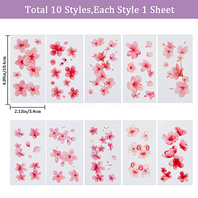 Flower Pattern Removable Temporary Water Proof Tattoos Paper Stickers AJEW-WH0413-03B-1