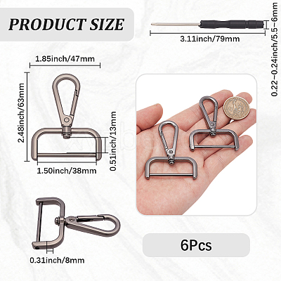 6Pcs Zinc Alloy Swivel Clasps FIND-SP0005-67A-1