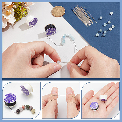2 Rolls 2 Colors Special Coated Polyester Beading Threads OCOR-NB0002-05-1