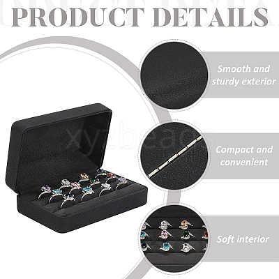 Rectangle PU Leather Rings Storage Boxes with Velvet Inside AJEW-WH0166-14-1