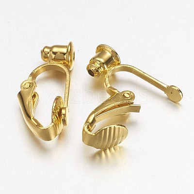 Brass Clip-on Earring Converters Findings X-KK-Q115-G-1