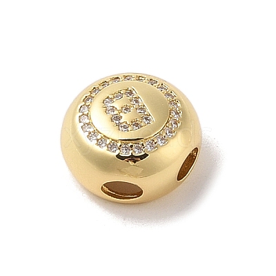Rack Plating Brass & Cubic Zirconia Pendants KK-Z047-07G-B-RS-1
