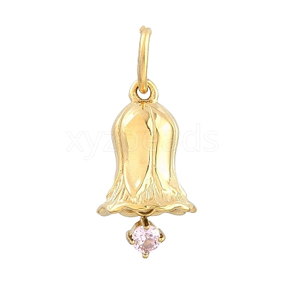 304 Stainless Steel Micro Pave Cubic Zirconia Pendants SA-CBA1D2B-01G-J-1