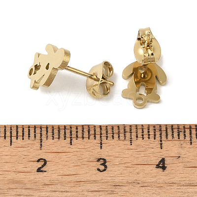 Ion Plating(IP) 304 Stainless Steel Stud Earring Findings STAS-I206-62G-1