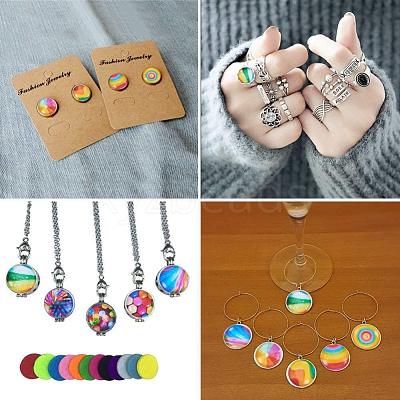 Mosaic Printed Glass Half Round/Dome Cabochons GGLA-N004-12mm-G-1