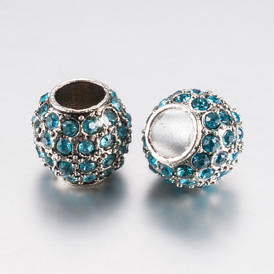 Alloy Rhinestone European Beads PALLOY-F200-03F-1