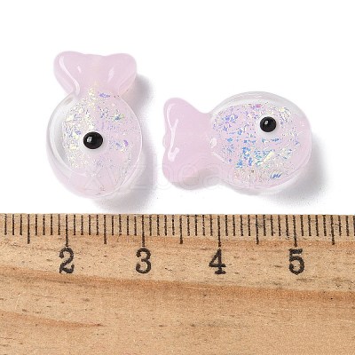 Handmade Foil Lampwork Fish Beads FOIL-Z001-01G-1