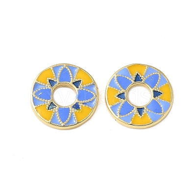 Brass Enamel Beads KK-P290-31G-01-1