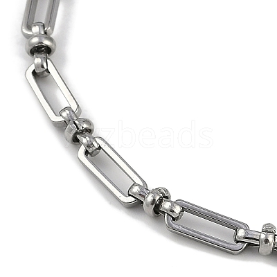 304 Stainless Steel Oval Link Bracelets for Men Women BJEW-G725-07P-1