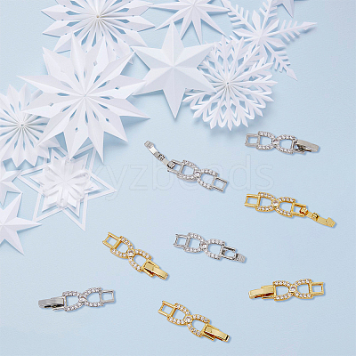 10Pcs 2 Colors Bowknot Rack Plating Brass Clear Cubic Zirconia Watch Band Clasps ZIRC-DC0001-09-1