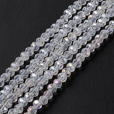 Crystal Glass Rondelle Beads Strands X-EGLA-F049C-03-1