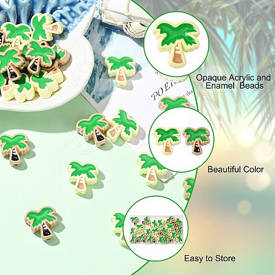 20Pcs 2 Colors Opaque Acrylic and Enamel  Beads OACR-CJ0002-57-1