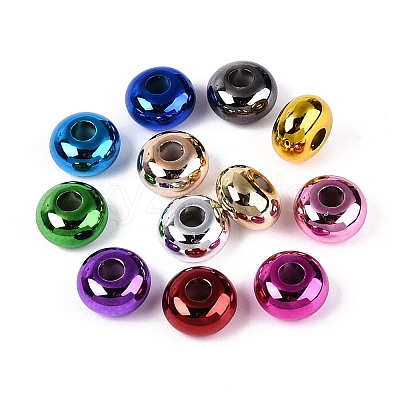 UV Plating Opaque Acrylic European Beads PACR-T017-19M-01-1