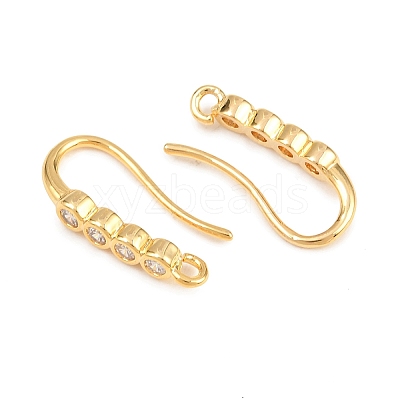 Brass Rhinestone Earring Hooks KK-C261-01B-G-1