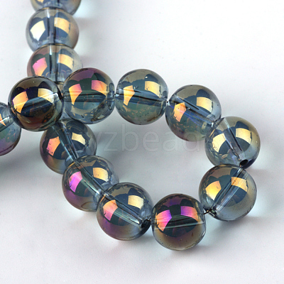 Electroplate Glass Beads Strands EGLA-Q062-8mm-A03-1