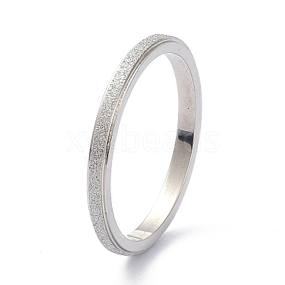 Non-Tarnish 2mm Matte Plain Dome Finger Ring for Girl Women RJEW-C012-01D-P-1