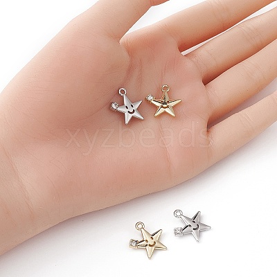 4Pcs 2 Colors Rack Plating Alloy Rhinestone Pendants FIND-YW0003-59-1