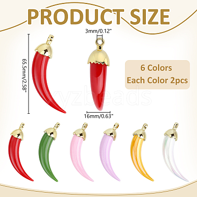12Pcs 6 Colors Opaque Acrylic Big Pendants FIND-ME0003-97-1