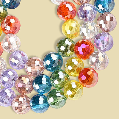 4 Strands Electroplate Glass Bead Strands GLAA-PA0001-09D-1