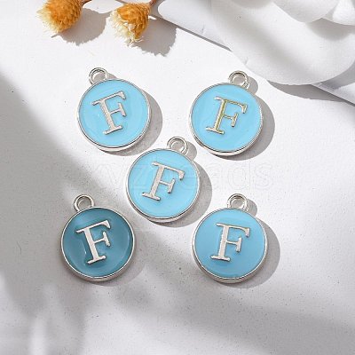 Platinum Plated Alloy Enamel Charms ENAM-S118-04F-P-1