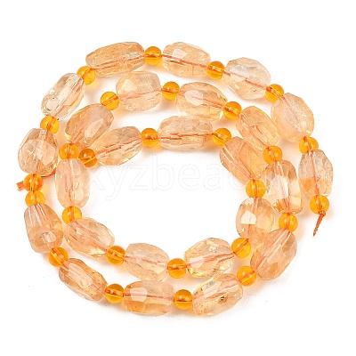 Heated Natural Citrine Beads Strands G-Z147-B01-01-1