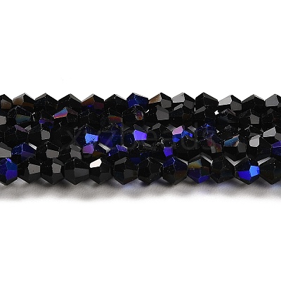 Transparent Electroplate Glass Beads Strands GLAA-F029-3mm-D02-1