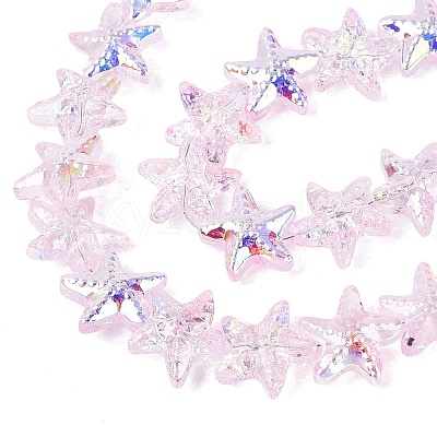 Electroplate Transparent Glass Beads Strands EGLA-Q136-01A-10-1