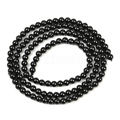 Natural Black Spinel Round Bead Strands G-A130-3mm-32A-1