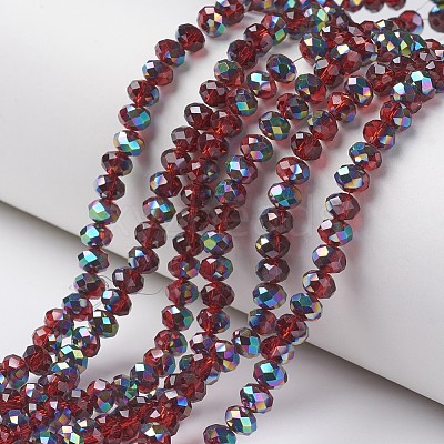 Electroplate Transparent Glass Beads Strands LS-EGLA-A034-T6mm-Q06-1