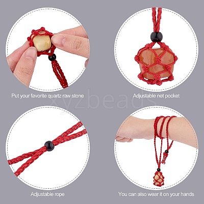 Braided Waxed Cotton Thread Cords Macrame Pouch Necklace Making AJEW-SW00022-05-1