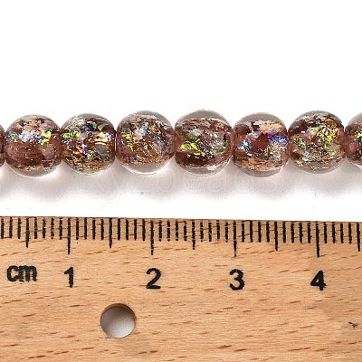 Handmade Dichroic Foil Glass Beads Strands DICH-U001-02F-1