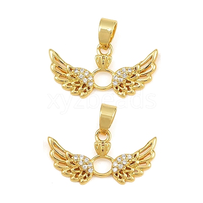 Brass Micro Pave Clear Cubic Zirconia Pendants CU-CBA6A75-08A-G-1